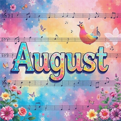 August - 18CT Stamped Cross Stitch 25*25CM