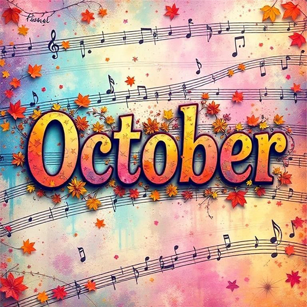 October - 18CT Stamped Cross Stitch 25*25CM