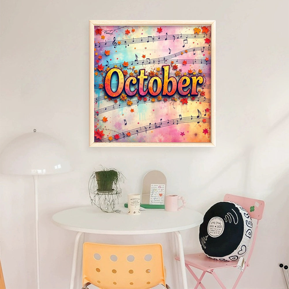 October - 18CT Stamped Cross Stitch 25*25CM