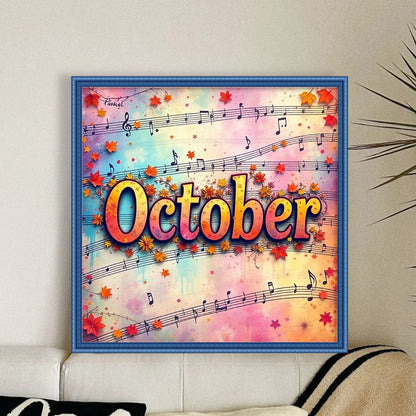 October - 18CT Stamped Cross Stitch 25*25CM