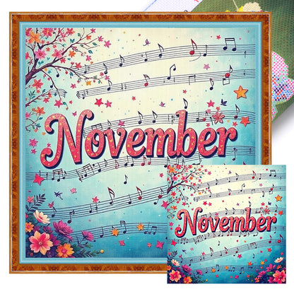 November - 18CT Stamped Cross Stitch 25*25CM