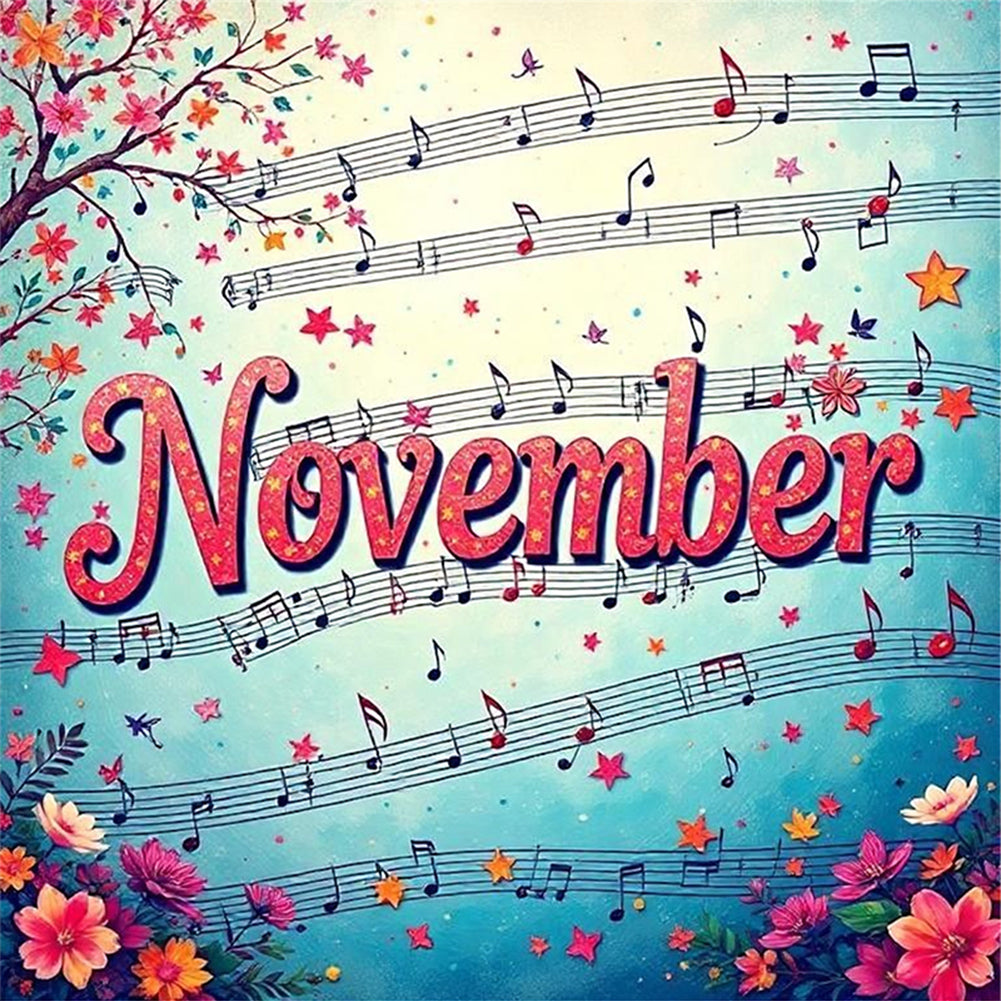 November - 18CT Stamped Cross Stitch 25*25CM