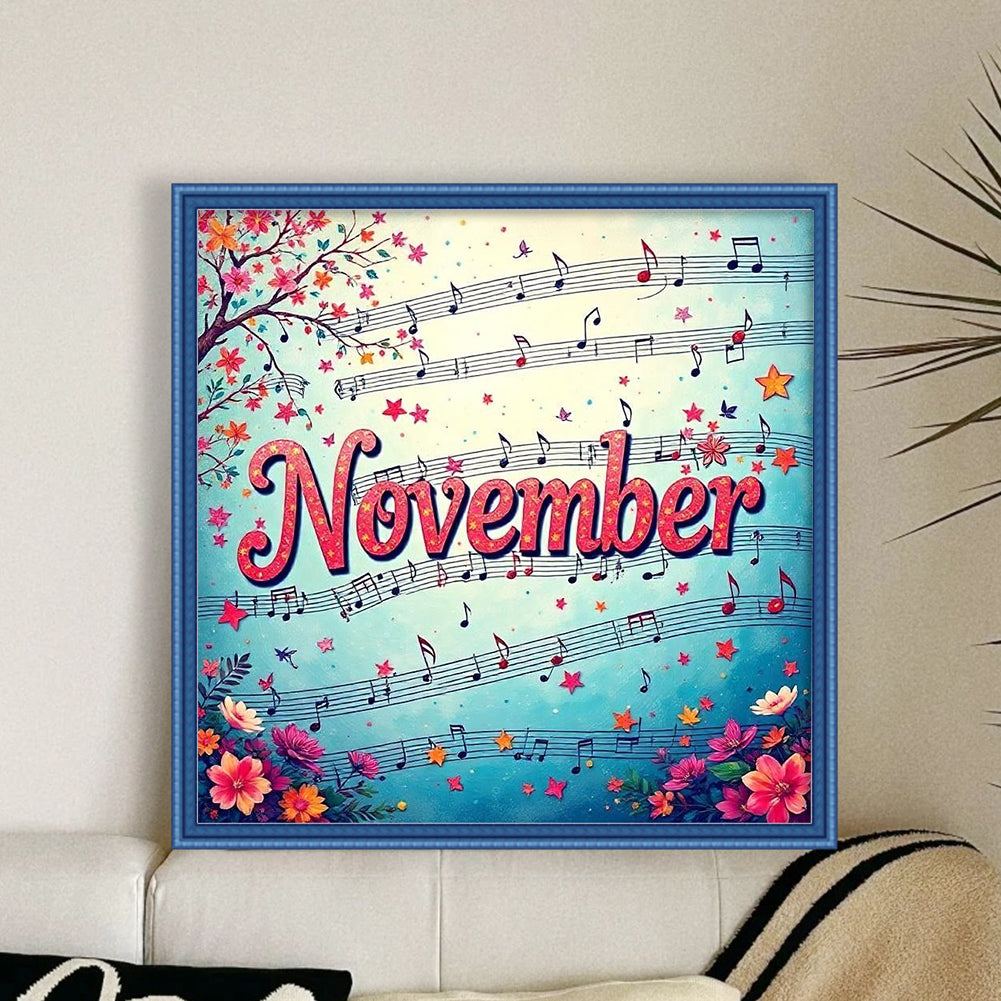 November - 18CT Stamped Cross Stitch 25*25CM