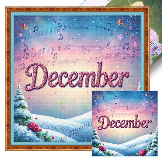 December - 18CT Stamped Cross Stitch 25*25CM