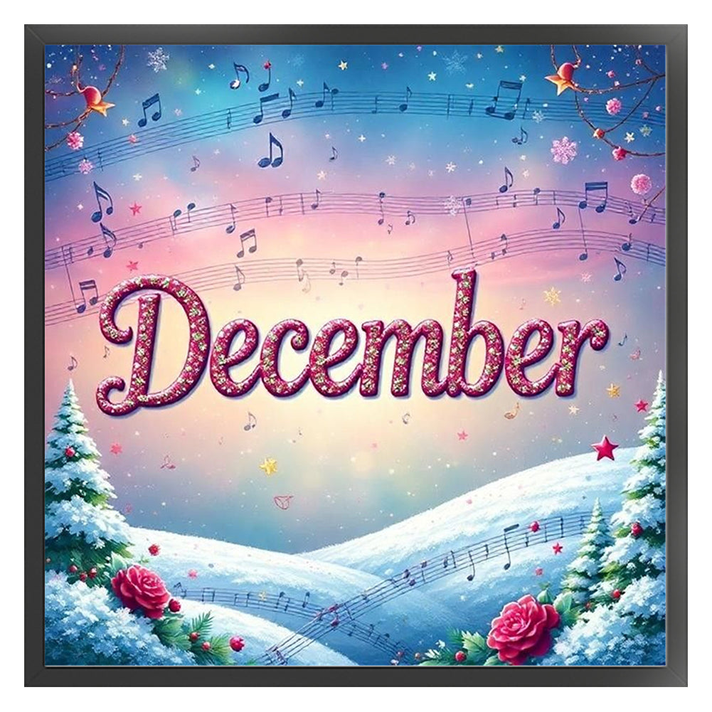 December - 18CT Stamped Cross Stitch 25*25CM