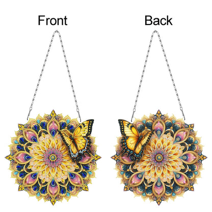 Butterfly Mandala 2D Flat DIY Diamond Art Pendant Wall Decor for Home & Windows