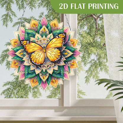 Butterfly Mandala 2D Flat DIY Diamond Art Pendant Wall Decor for Home & Windows