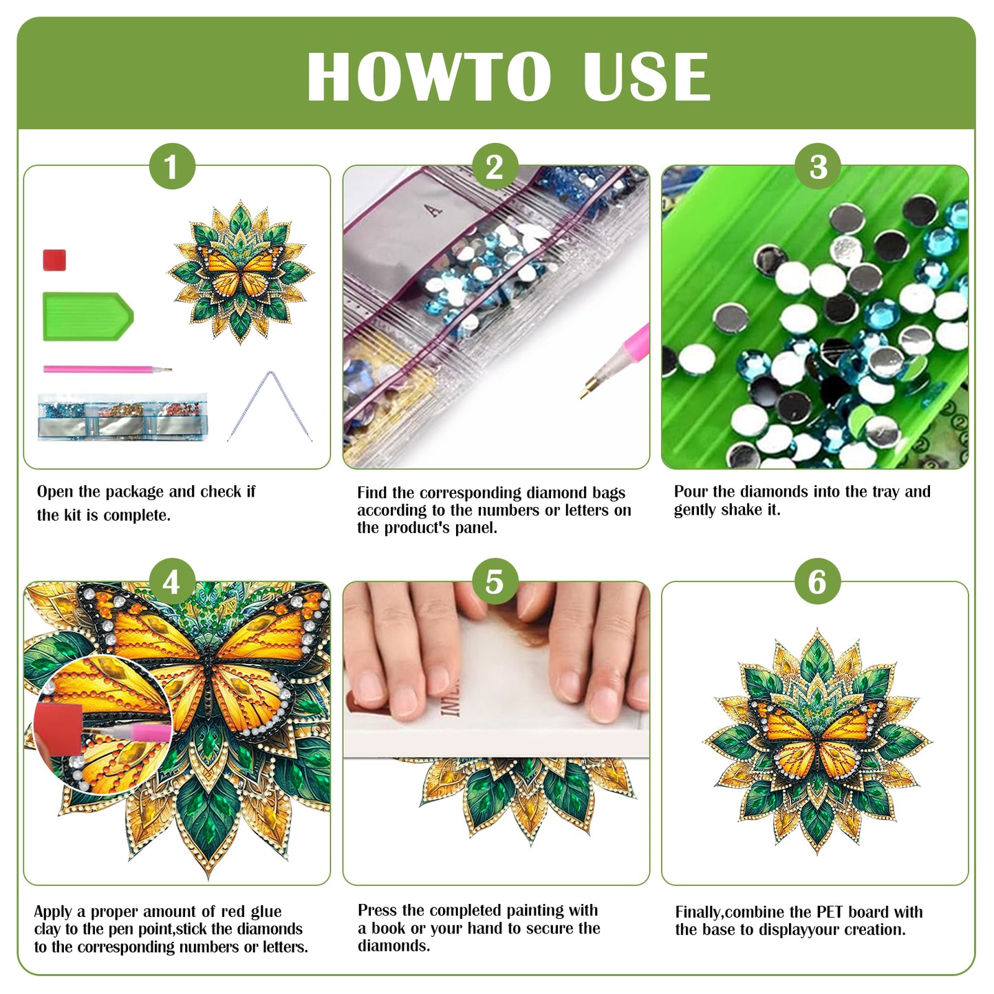 Butterfly Mandala 2D Flat DIY Diamond Art Pendant Wall Decor for Home & Windows