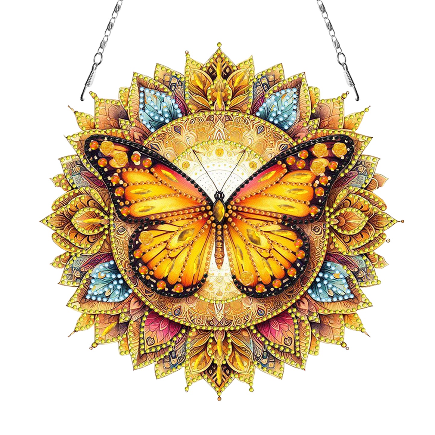 Butterfly Mandala 2D Flat DIY Diamond Art Pendant Wall Decor for Home & Windows