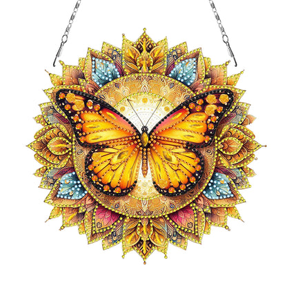 Butterfly Mandala 2D Flat DIY Diamond Art Pendant Wall Decor for Home & Windows