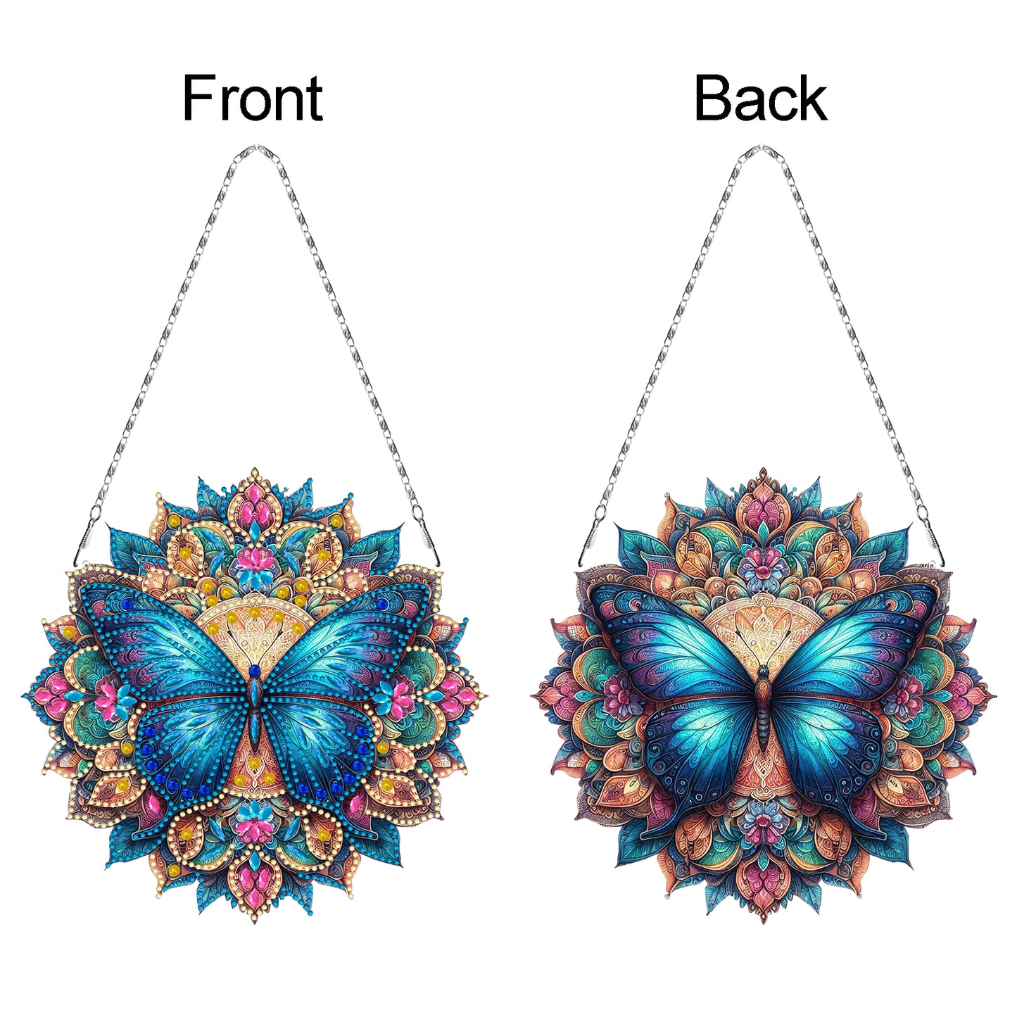 Butterfly Mandala 2D Flat DIY Diamond Art Pendant Wall Decor for Home & Windows