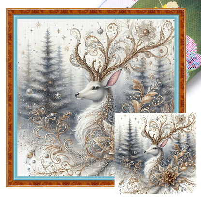 Winter Elk - 11CT Stamped Cross Stitch 40*40CM
