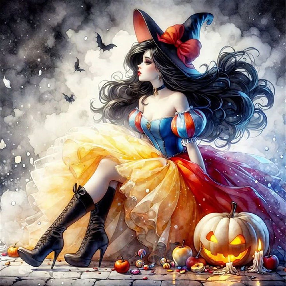 Halloween Snow White Witch - 11CT Stamped Cross Stitch 40*40CM