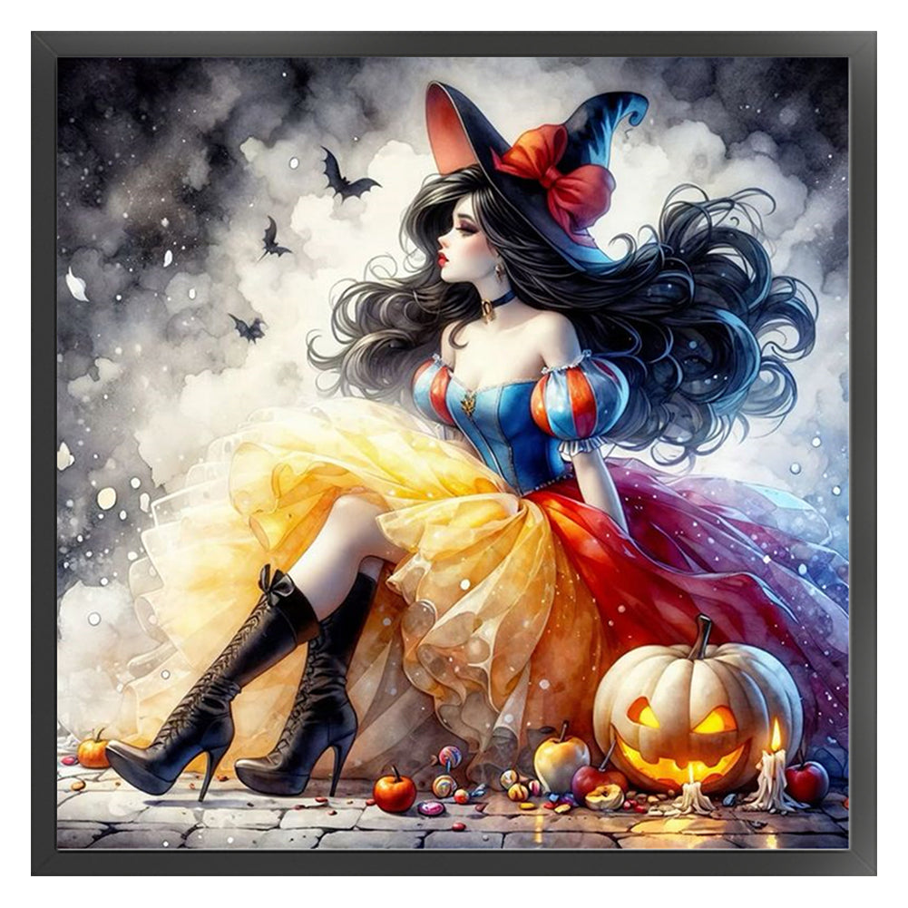 Halloween Snow White Witch - 11CT Stamped Cross Stitch 40*40CM