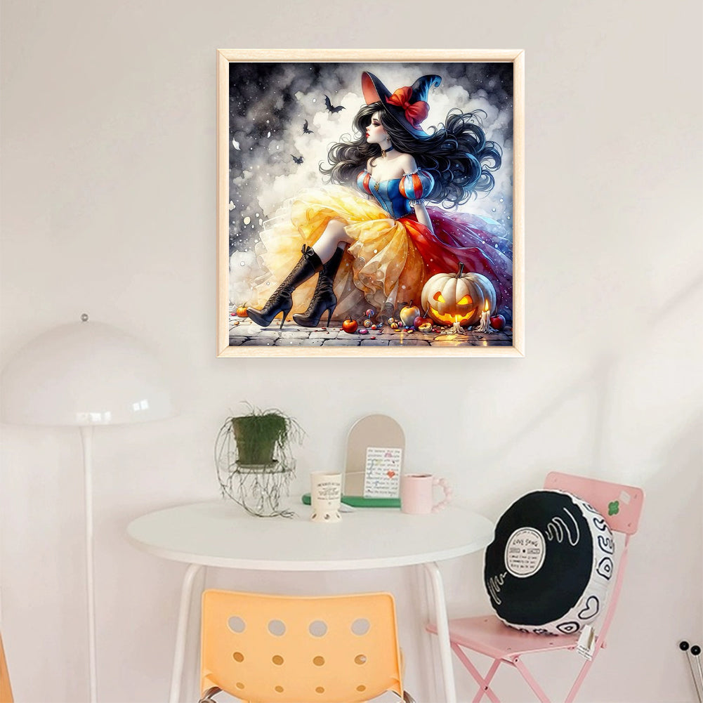 Halloween Snow White Witch - 11CT Stamped Cross Stitch 40*40CM