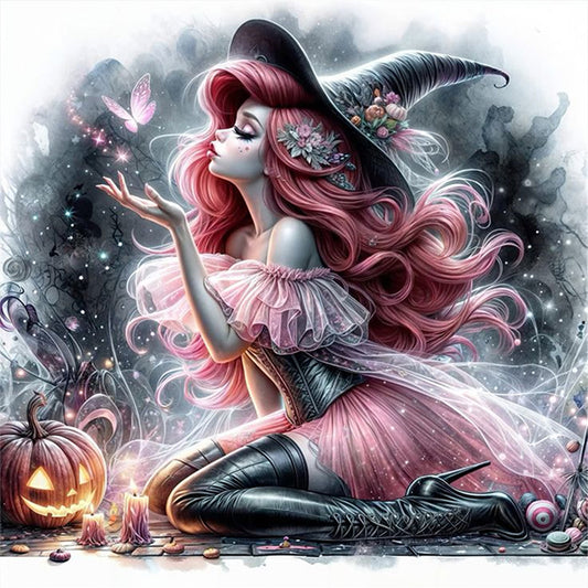 Halloween Mermaid Princess Witch - 11CT Stamped Cross Stitch 40*40CM