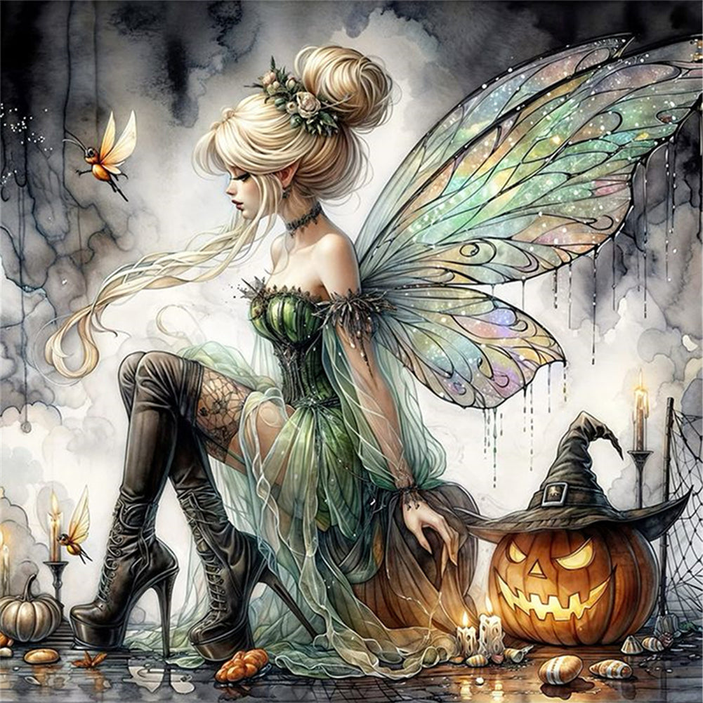 Halloween Elf Witch - 11CT Stamped Cross Stitch 40*40CM