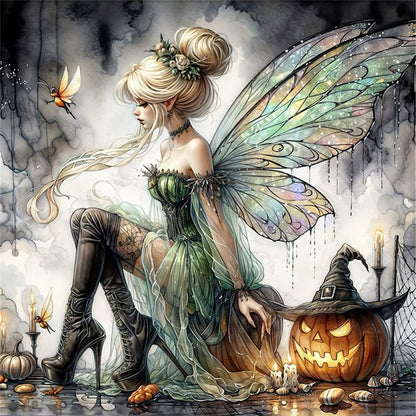 Halloween Elf Witch - 11CT Stamped Cross Stitch 40*40CM