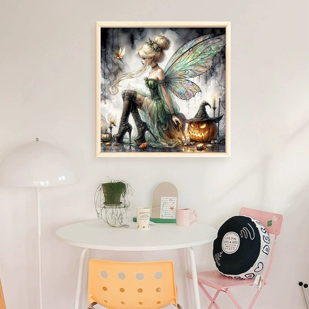 Halloween Elf Witch - 11CT Stamped Cross Stitch 40*40CM