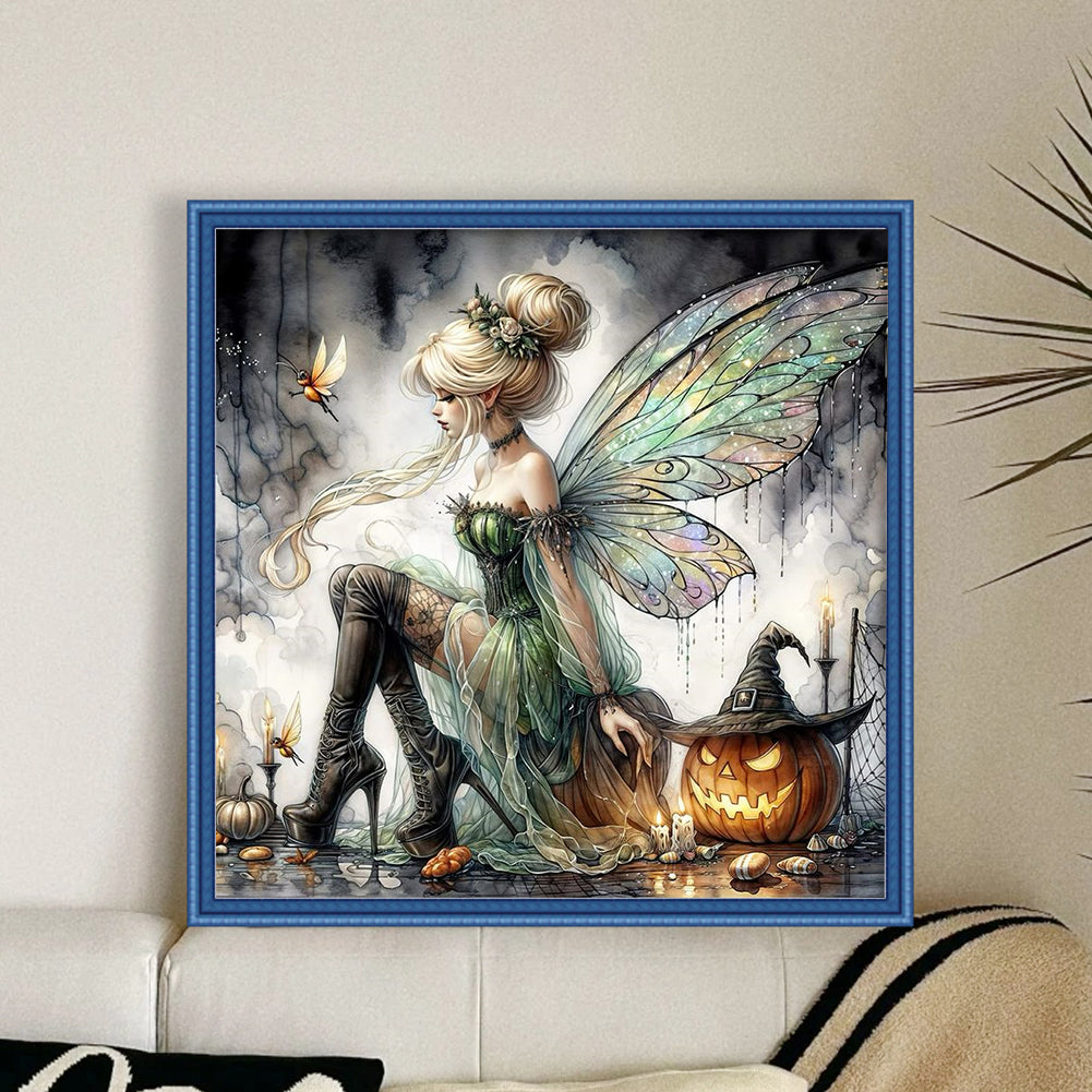 Halloween Elf Witch - 11CT Stamped Cross Stitch 40*40CM