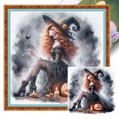 Halloween Princess Witch - 11CT Stamped Cross Stitch 40*40CM