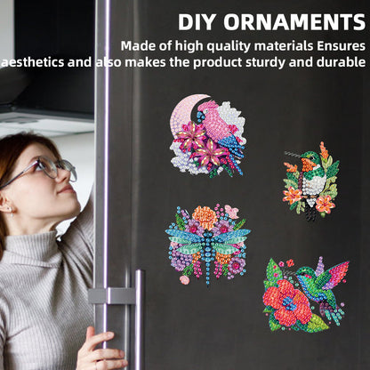 12PCS 2D Flat DIY Magnetic Refrigerator Stickers Diamond Art Kits for Home Decor
