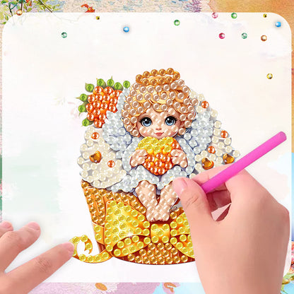 12PCS 2D Flat DIY Magnetic Refrigerator Stickers Diamond Art Kits for Home Decor