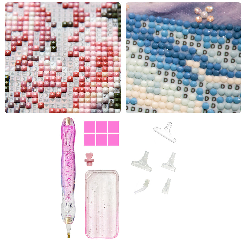DIY Diamond Painting Pen Diamond Art Pen Diamond Painting Tools (14pcs Pink)