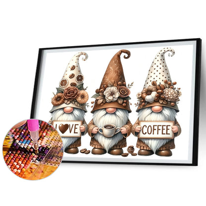 Coffee Gnome - Full Round Drill Diamond Painting 50*40CM