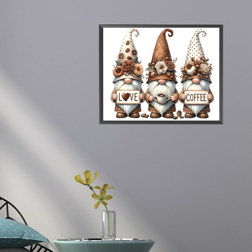 Coffee Gnome - Full Round Drill Diamond Painting 50*40CM