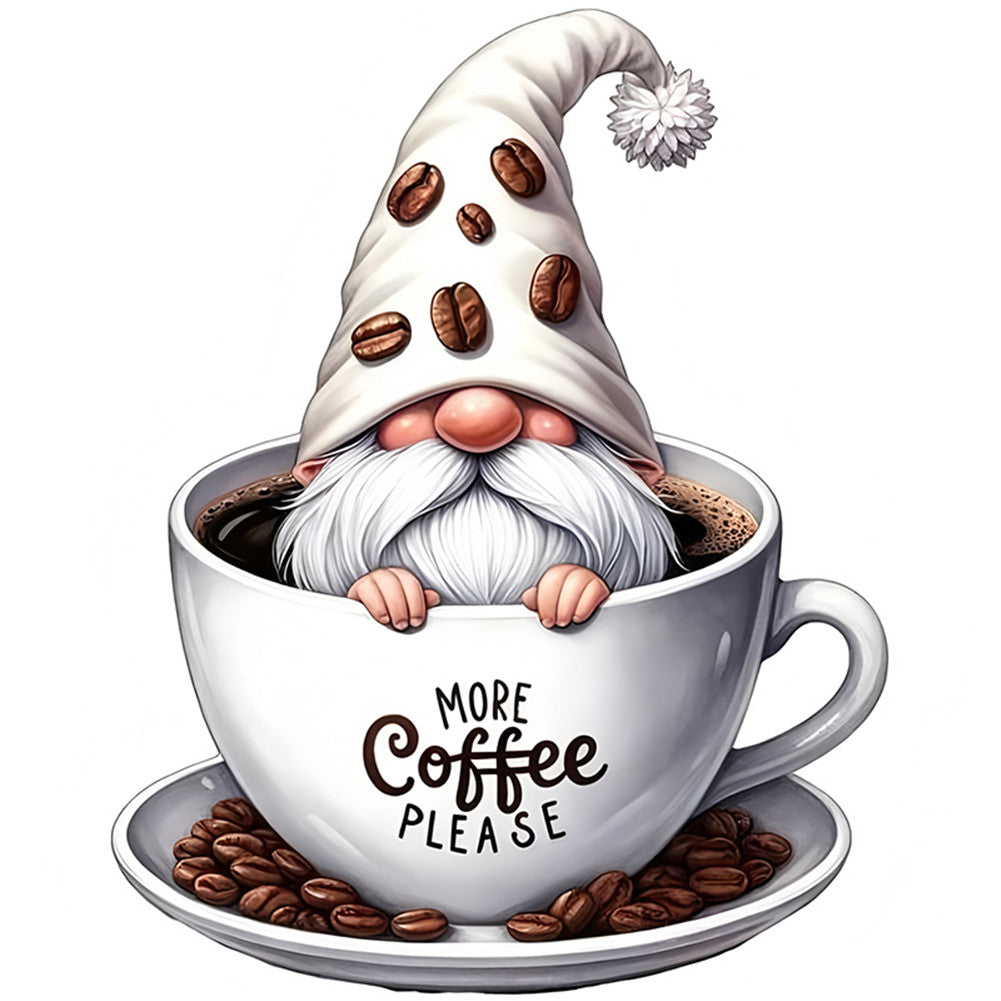 Coffee Gnome - Full Round Drill Diamond Painting 30*30CM