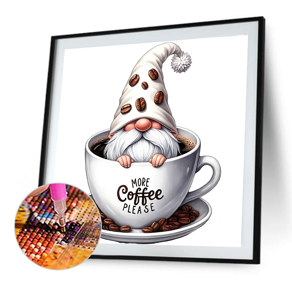 Coffee Gnome - Full Round Drill Diamond Painting 30*30CM