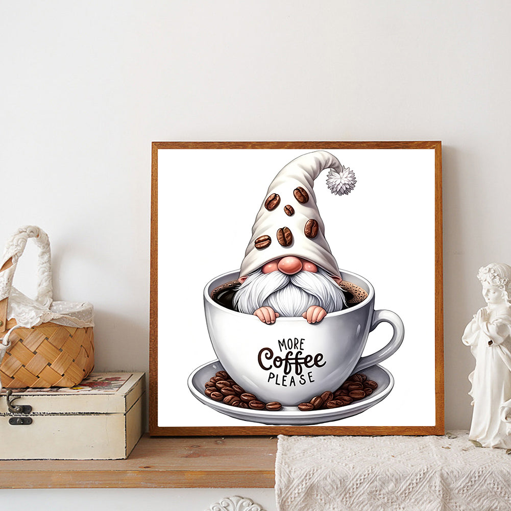 Coffee Gnome - Full Round Drill Diamond Painting 30*30CM