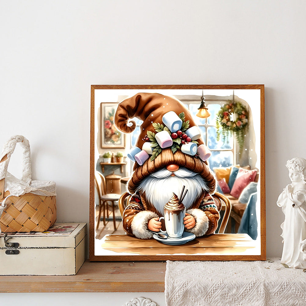 Coffee Gnome - Full Round Drill Diamond Painting 30*30CM