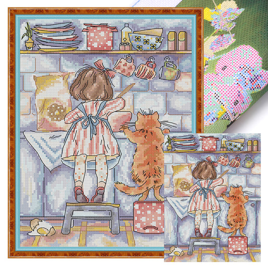 Pie Recipe - 11CT Stamped Cross Stitch 32*43CM(Joy Sunday)