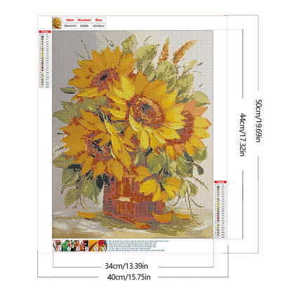 Sunflowers - Full Round Drill Diamond Painting 40*50CM