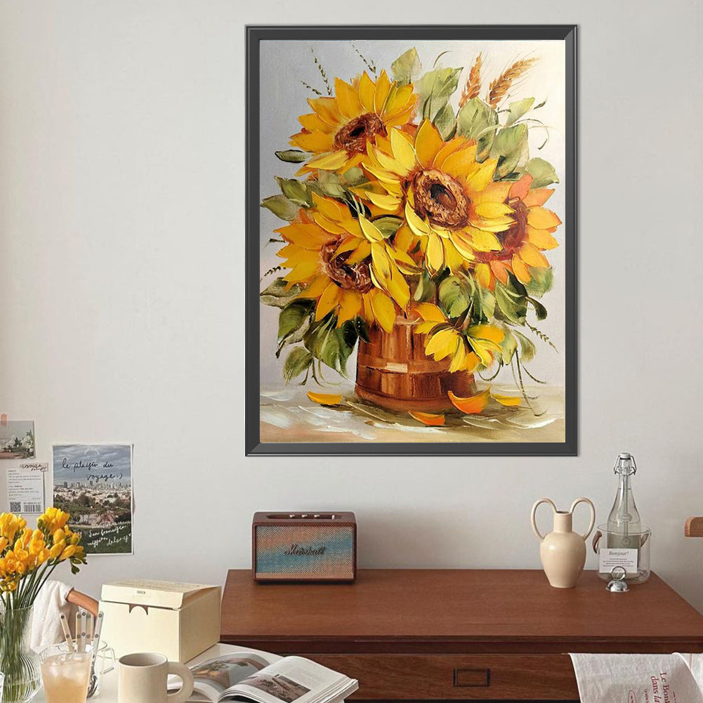 Sunflowers - Full Round Drill Diamond Painting 40*50CM