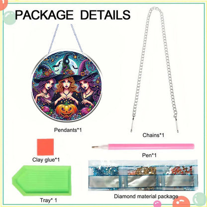 Halloween Theme 2D Flat DIY Hanging Diamond Art Kits Home Wall Decoration Crafts