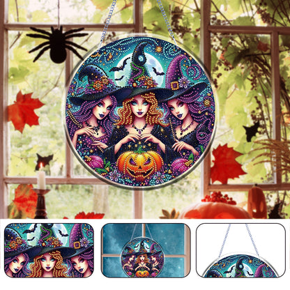 Halloween Theme 2D Flat DIY Hanging Diamond Art Kits Home Wall Decoration Crafts