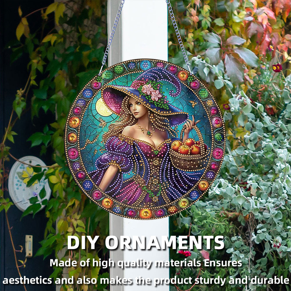 Halloween Witch Theme 2D Flat DIY Diamond Art Pendant Home Wall Decoration Craft