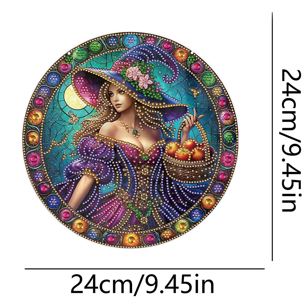 Halloween Witch Theme 2D Flat DIY Diamond Art Pendant Home Wall Decoration Craft