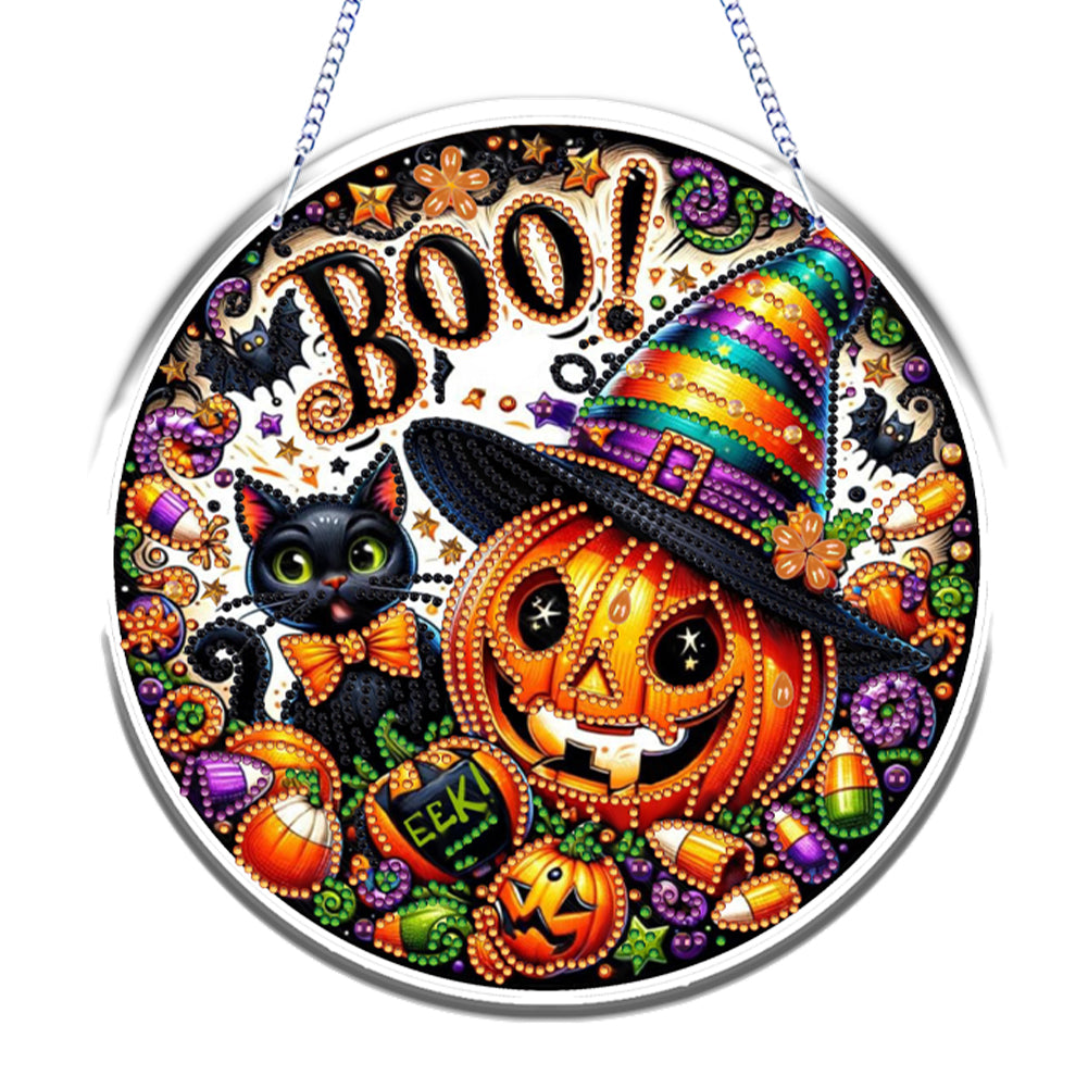 Halloween Theme 2D Flat DIY Hanging Diamond Art Kits Home Wall Decoration Crafts