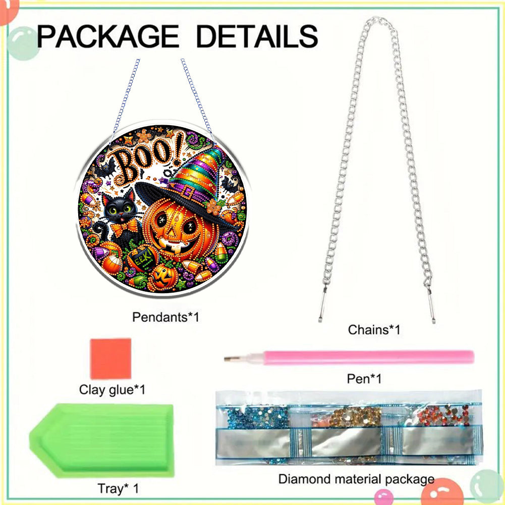 Halloween Theme 2D Flat DIY Hanging Diamond Art Kits Home Wall Decoration Crafts