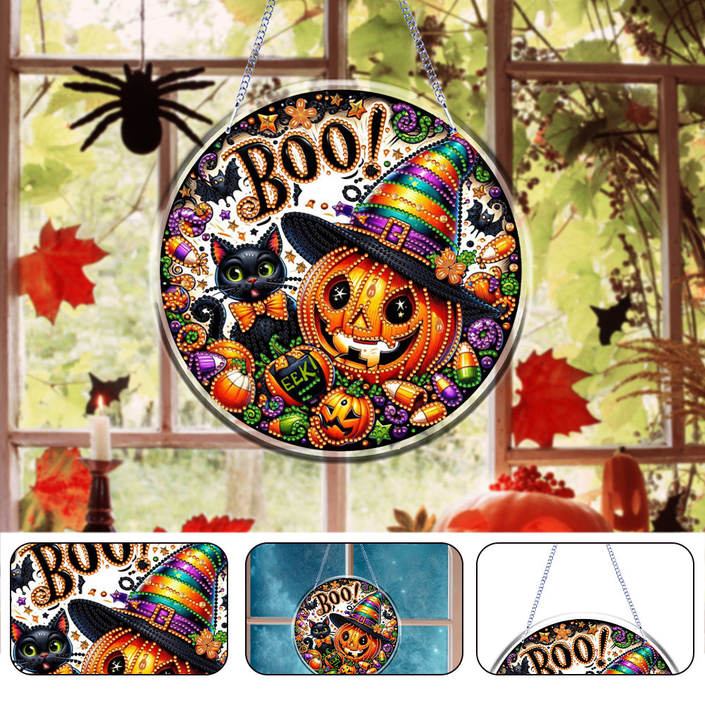 Halloween Theme 2D Flat DIY Hanging Diamond Art Kits Home Wall Decoration Crafts