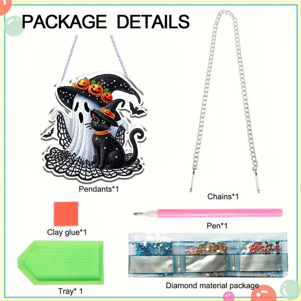 Halloween Theme 2D Flat DIY Hanging Diamond Art Kits Home Wall Decoration Crafts