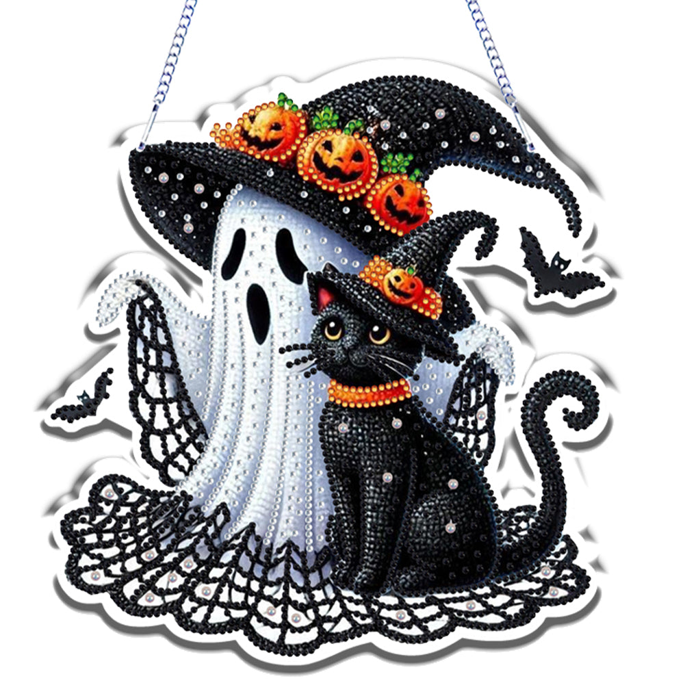 Halloween Ghost Theme 2D Flat DIY Diamond Art Pendant Home Wall Decoration Craft