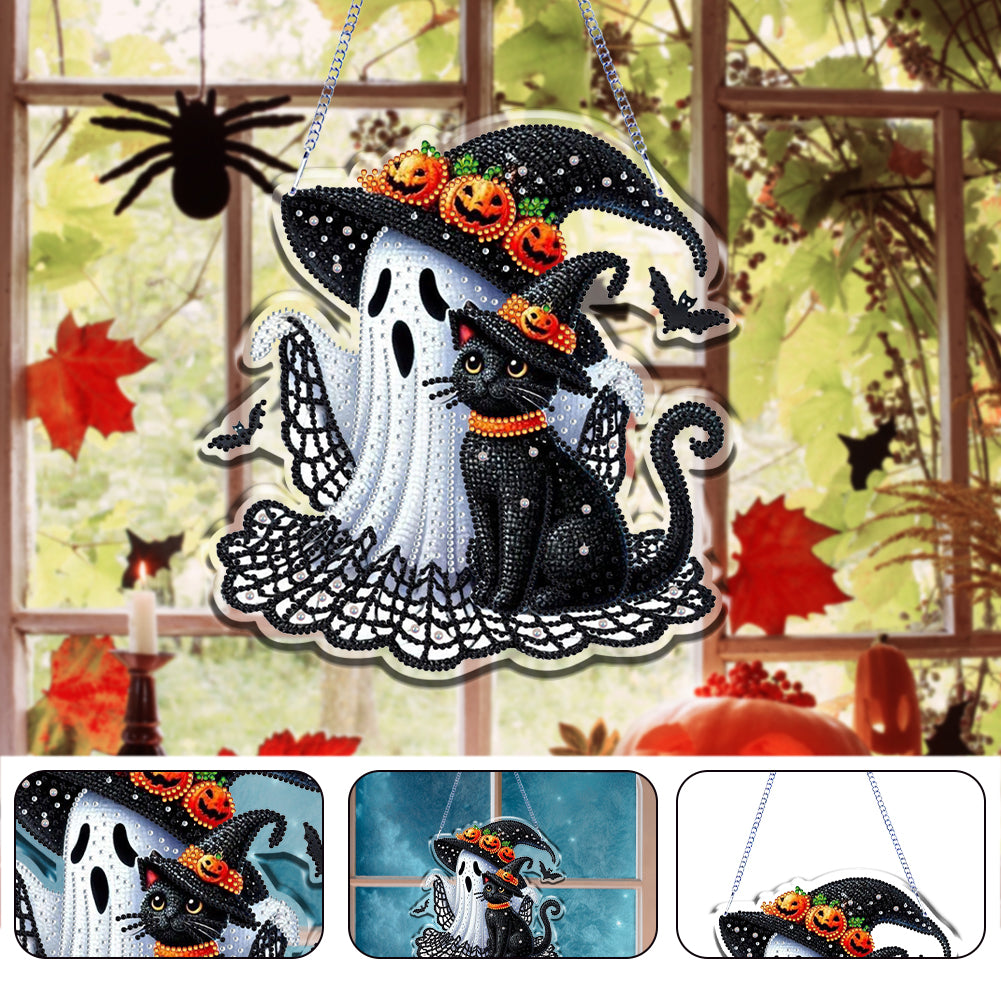 Halloween Theme 2D Flat DIY Hanging Diamond Art Kits Home Wall Decoration Crafts