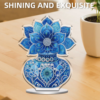 2D Flat Vase DIY Desktop Diamond Art Kits Diamond Painting Desktop Ornaments Kit