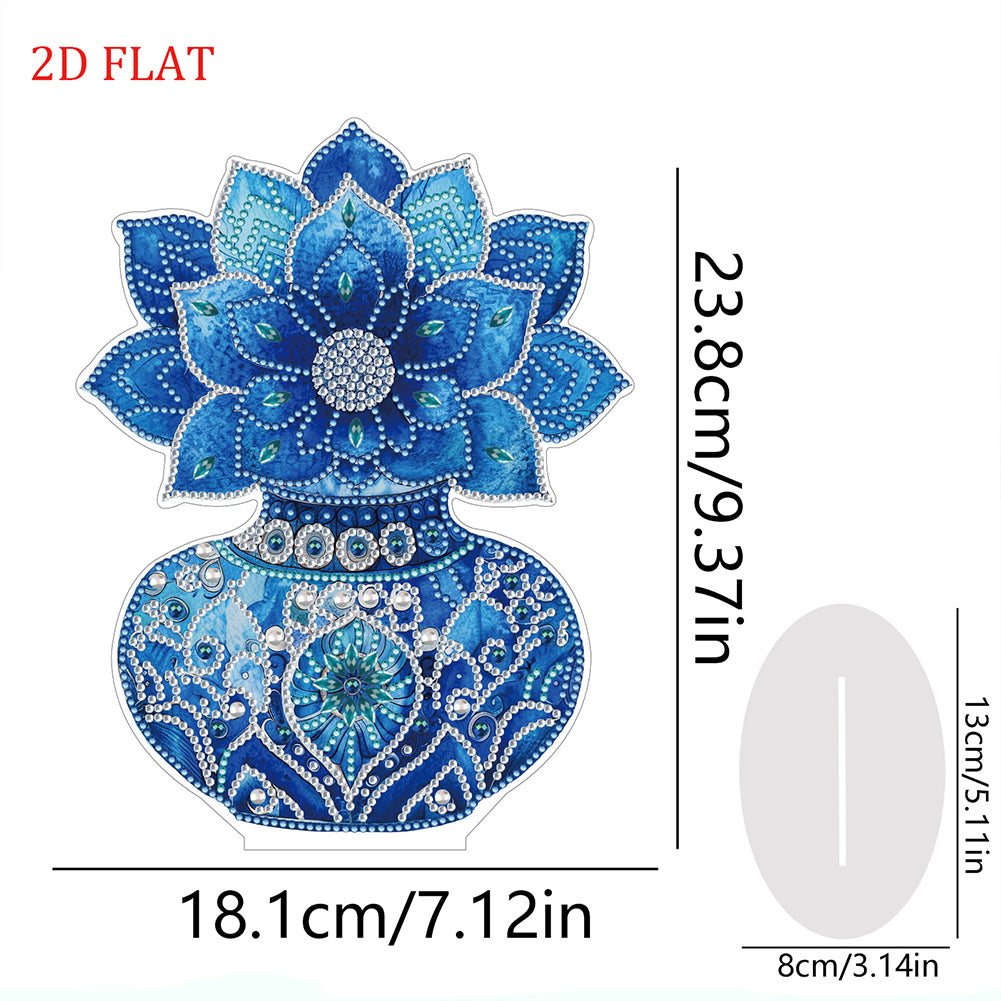 2D Flat Vase DIY Desktop Diamond Art Kits Diamond Painting Desktop Ornaments Kit