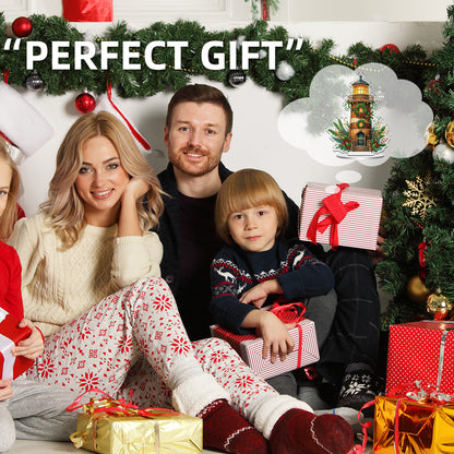 2D Flat Christmas Lighthouse Print DIY Table Top Diamond Painting Ornament Kits